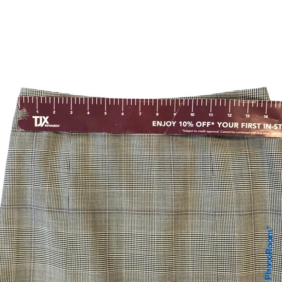 ARMANI Collezioni Wool Silk Microplaid Skirt - Picture 9 of 12